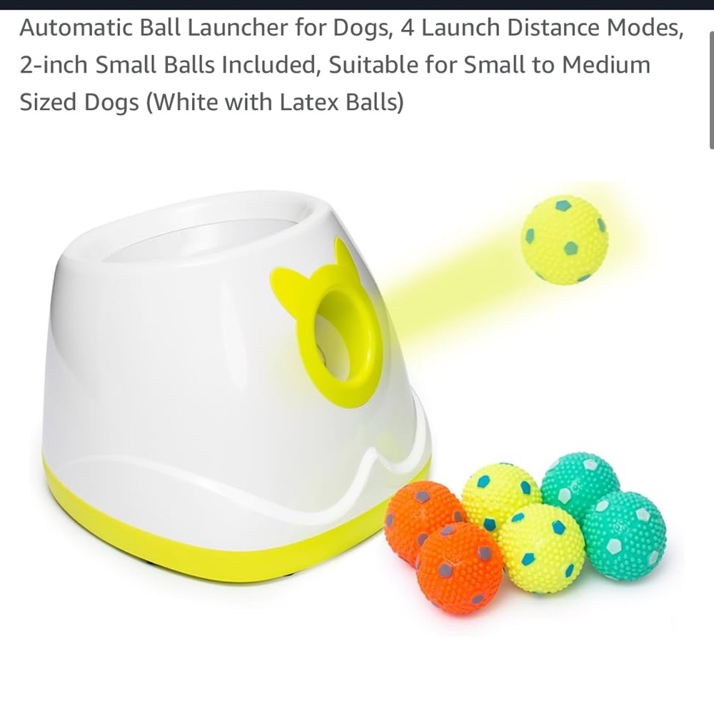 Automatic Dog Ball Launcher White and Yellow